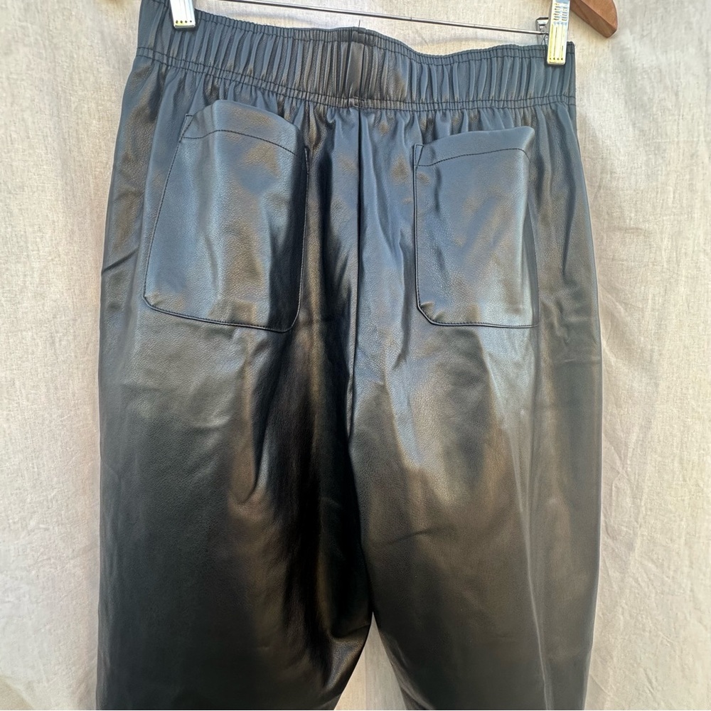 Avec Les Filled Anthropologie Sleek Jogger Moto  Faux Leather Streetwear Pants - Picture 14 of 16